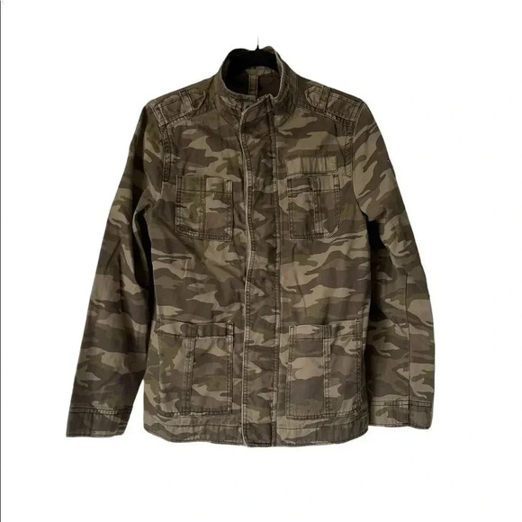 Abercrombie Kids Army Camo Jacket - 4 Pockets, Full Zip & Snap Buttons - Picture 2 of 7